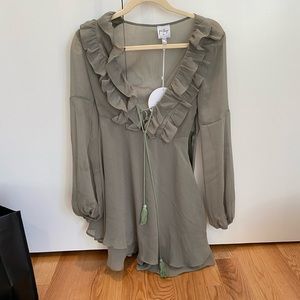 Princess Polly Sage Green Tassel Dress